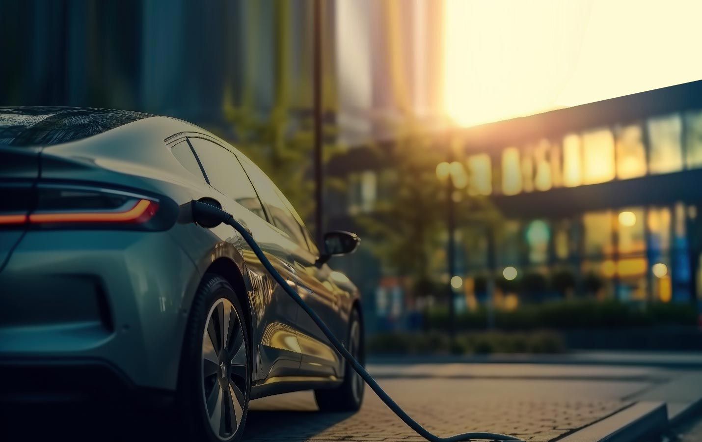 EV charging installation at commercial building